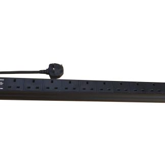 12-Way Vertical PDU - 12 X UK C13 SOCKET - 2 METRE LEAD Type G Sockets, for Floor-Standing Cabinets (CH2861) | IE Warehouse